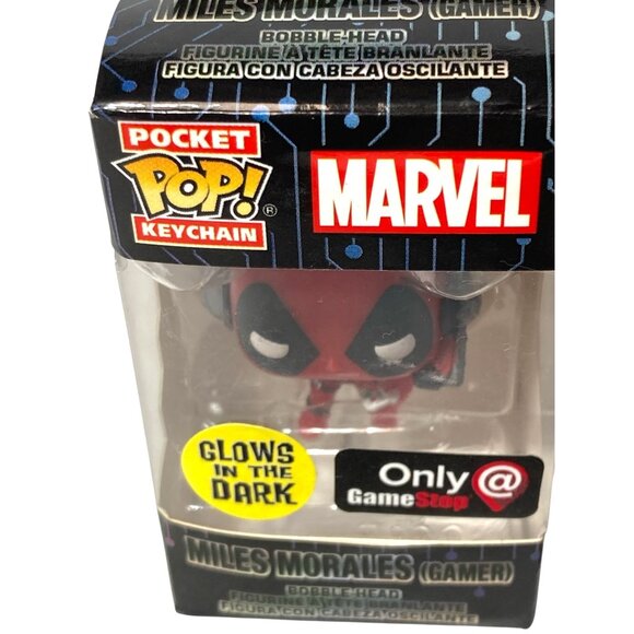 Marvel Pocket Pop Keychain Deadpool & Miles Morales Gamer Glow In Dark Figures - Picture 6 of 8